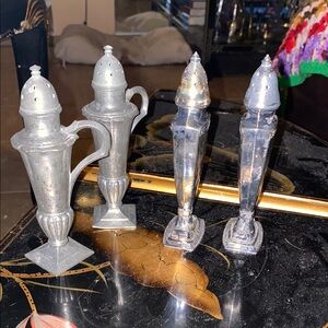 Vintage Silver Salt and Pepper Shakers 2 Sets of 2